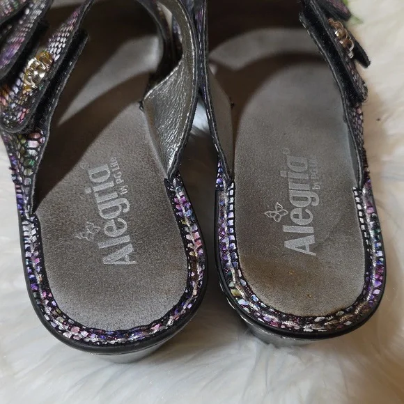 Alegria Multicolor Snake Print Sandals - Picture 4 of 12